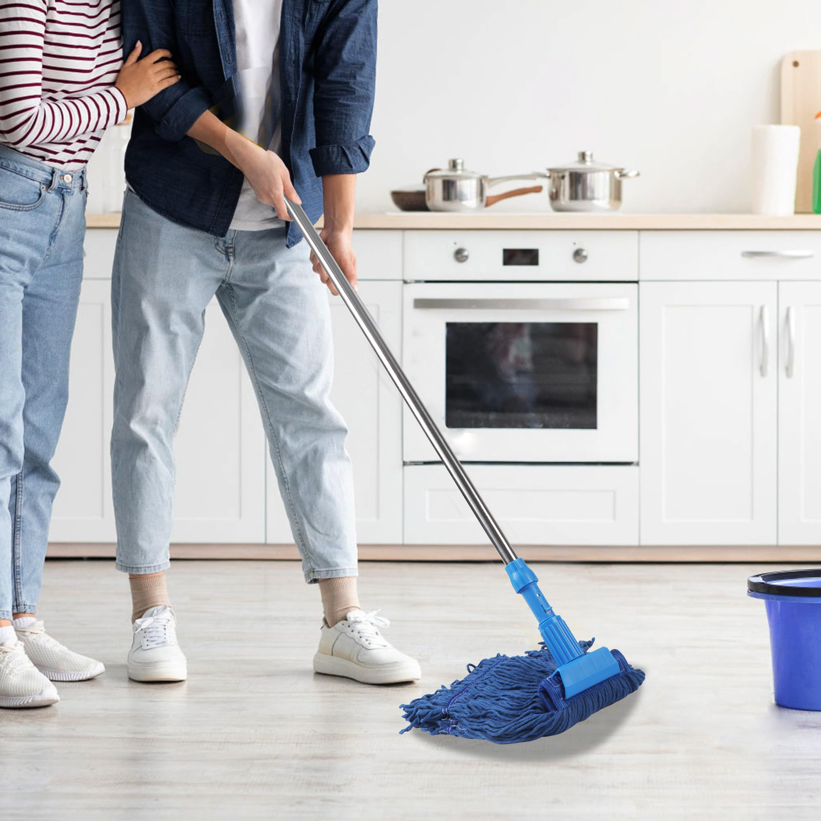 ممسحة تجارية مع قضيب لصق